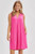 Hot Pink Banded Collar Tank Dress