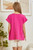 Hot Pink Vneck Plus Gauze Top