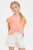 Girls' Neon Coral Flutter Sleeve Top
