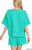 Turquoise Ribbed Banded Top & Shorts Set