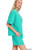 Turquoise Ribbed Banded Top & Shorts Set