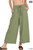 Light Olive Woven Plus Cropped Pants