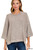 Mocha Washed 3/4 Sleeve Sweater