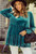 Teal Velvet Vneck Babydoll Top