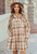 Brown Plaid Babydoll Dress