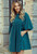 Teal Corduroy Empire Waist Dress