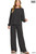 Black Long Sleeve Slub Top & Pants Plus Set