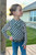 Girls' Black Checkered Mesh Top