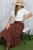 Brown Boho Tiered Maxi Skirt