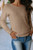 Camel Button Sleeve Sweater