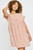 Girls' Mauve Dot Vneck Frill Dress