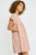 Girls' Mauve Dot Vneck Frill Dress