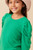 Girls' Green Puff Sleeve Top