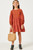 Girls' Rust Embroidered Panel Dress