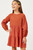 Girls' Rust Embroidered Panel Dress