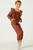 Girls' Brown Smocked Ruffle Jumpsuit