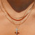 3 Layer Rhinestone Cross Necklace Set