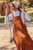 Toffee Tiered Overalls Midi Dress
