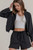 Black Cropped Anorak Jacket