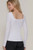 White Square Neck Ribbed Top