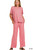 Dark Red Melange Tee & Pants Set