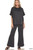 Black Curbed Hem Top & Pants Set