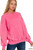 Fuchsia Acid Wash Fleece Sweatshirt