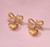 Gold Bow Heart Drop Earrings