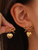Gold Bow Heart Drop Earrings