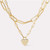Multilayer Chainlink Heart Charm Necklace