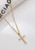 Gold Rhinestone Cross Necklace