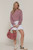 Mauve Long-sleeve Round Neck Top