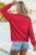Red Reversible Mock Neck Sweatshirt