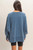 Navy Raw Seam Long Sleeve Top