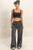Black French Terry Wide Leg Pants
