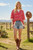 Red & Ivory Stripe Oversize Top