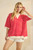 Red & Ivory Stripe Oversize Top