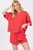 Ribbed Knit Red Shorts Set