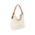 2 Side Metal Accent White Hobo Bag
