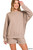 Ash Mocha Slub Sweatshirt & Shorts Set