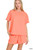 Coral French Terry Shorts Set