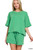Kelly Green Half-sleeve Corded Shorts Set