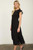 Black Smocked Tiered Midi Dress