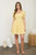 Yellow Square Neck Tiered Mini Dress