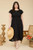 Black Smocked Tiered Plus Midi Dress