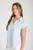 Blue Stripe Vneck Collared Top