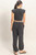 Black Wrap Front Crop & Joggers Set