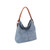 2 Side Metal Accent Blue Hobo Bag