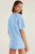 Blue Vneck Drawstring Shorts Set