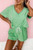 Mint Vneck Drawstring Shorts Set